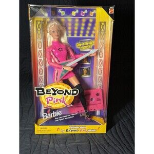 1998 Beyond Pink Lead Guitarist Barbie Doll NRFB Sealed w/ Music CD Mattel